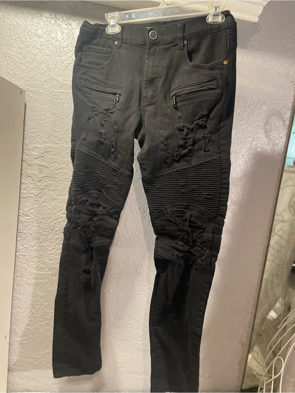 Hurley Black Distressed Straight Jeans